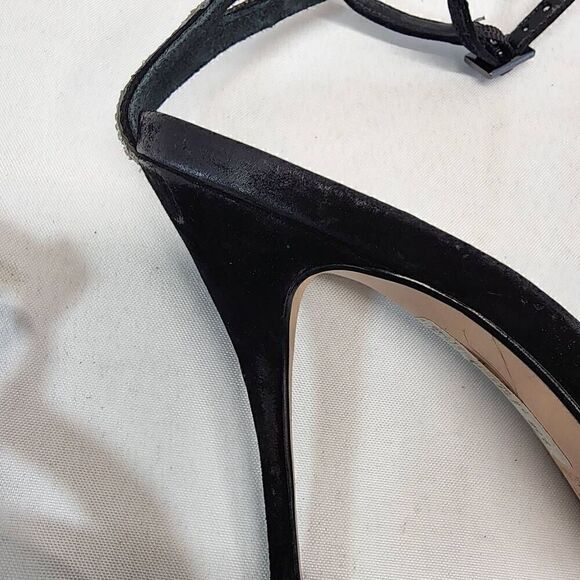 AQUA Women's Infinity Detail High Heel Dress Sandals Jet Crystal/ Black Size 9.5 - Picture 12 of 13